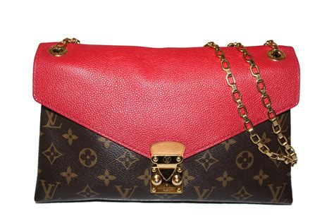 louis vuitton red chain bag